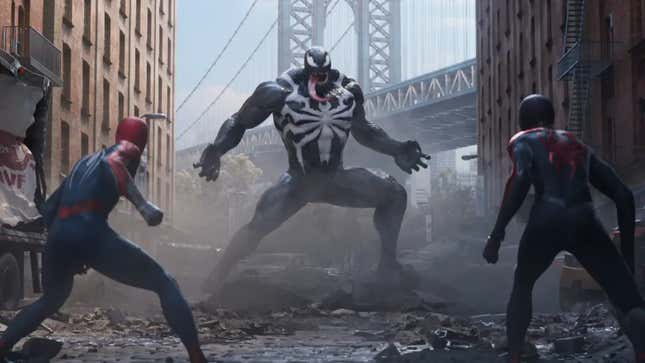 Spider-Man and Spider-Man vs. Venom in the promotional video for Marvel's 